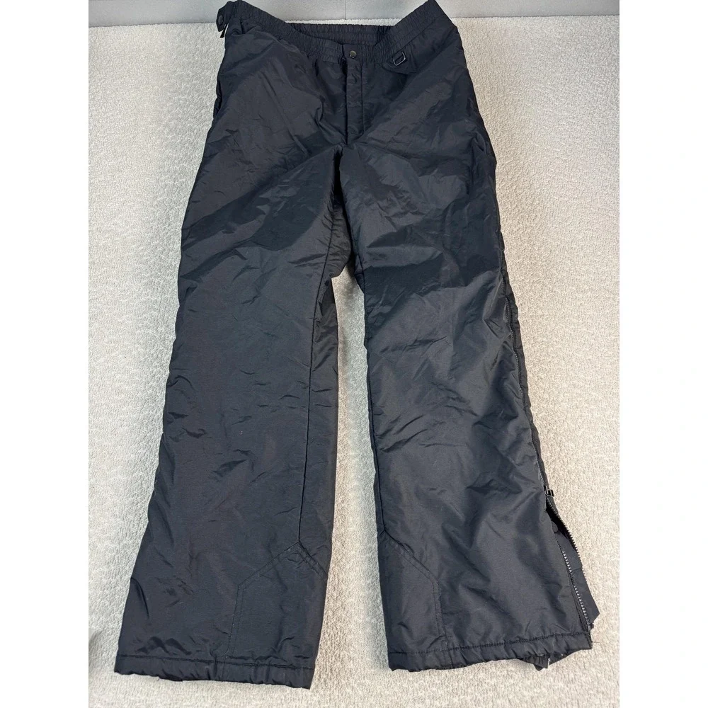 Obermeyer Tundra Snow Pants Mens XL Black Insulated Ski Adjustable Waist Zip